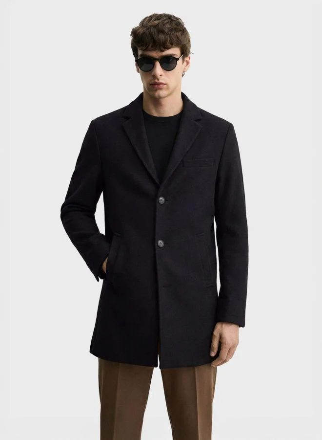 ذا انديان كراج كو Men Regular Fit Solid V-Neck Full Sleeves Trench Coat